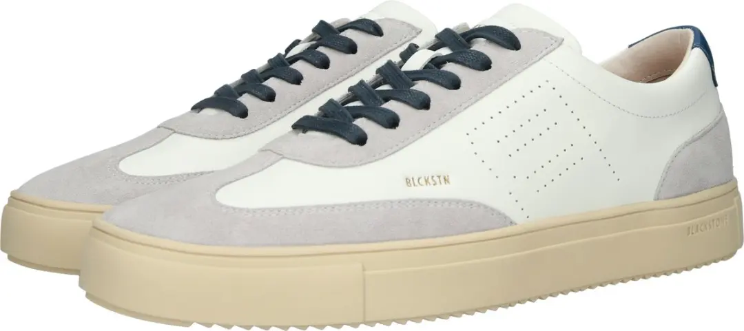 Blackstone Slate Harper Perf DG518 Witte Blauwe Sneakers - afbeelding 5 van 6