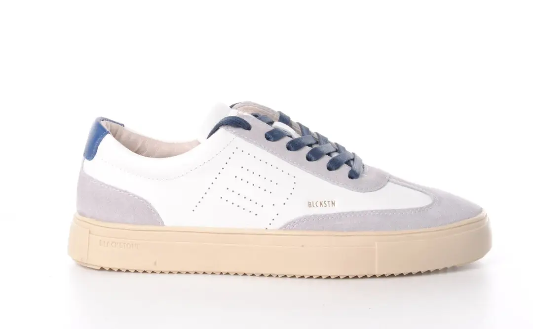 Blackstone Slate Harper Perf DG518 Witte Blauwe Sneakers - afbeelding 3 van 6