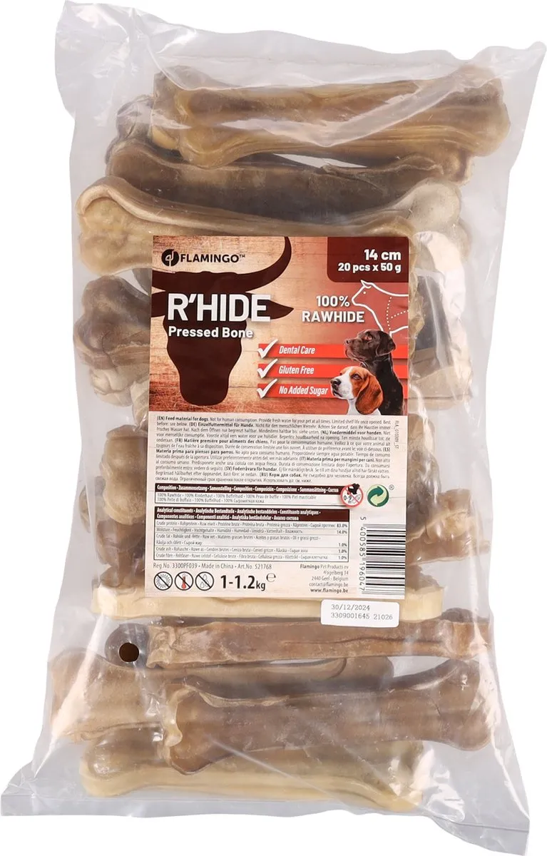 Flamingo R'hide Snack Honden Been 14cm - 20 Stuks
