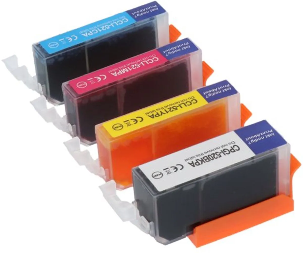 PrintAbout Inktcartridge CLI-521 CMYK-PA2 - 4 Kleuren - 62ml - o.a. Canon PIXMA