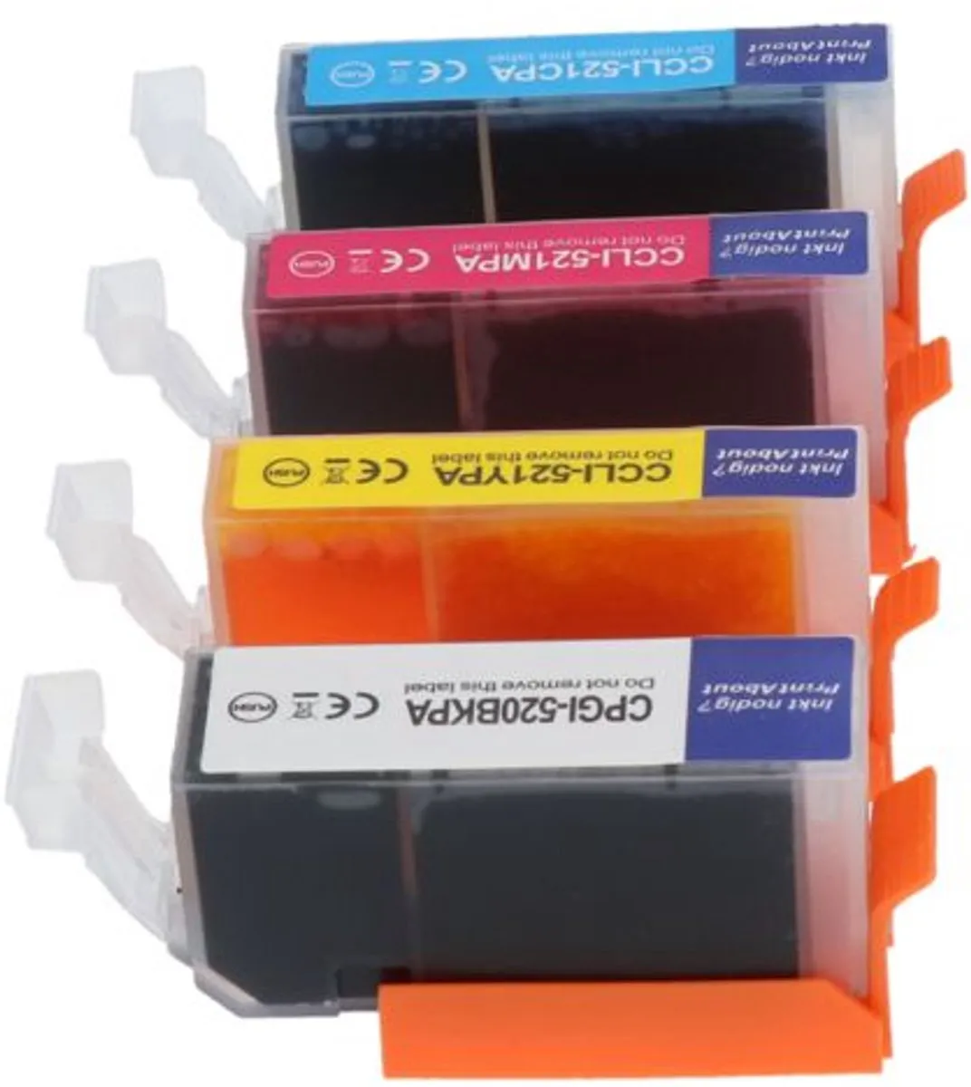 PrintAbout Inktcartridge CLI-521 CMYK-PA2 - 4 Kleuren - 62ml - o.a. Canon PIXMA