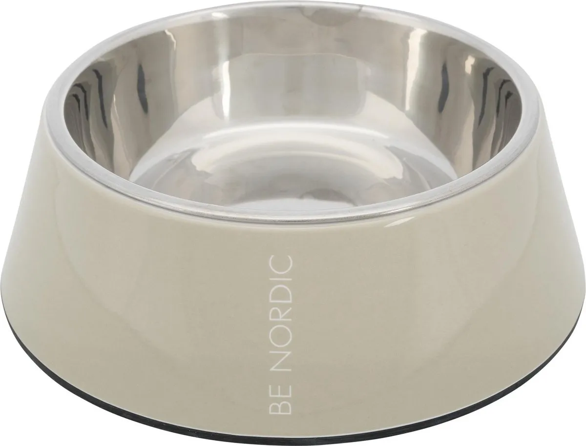 Trixie Nordic Voer/Waterbak Melamine - 14cm - Beige