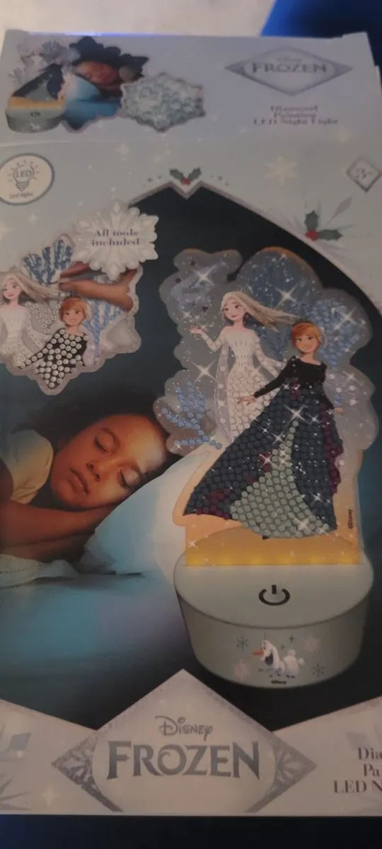 Disney Frozen Diamond Painting Ledlampje - Blauw/Wit