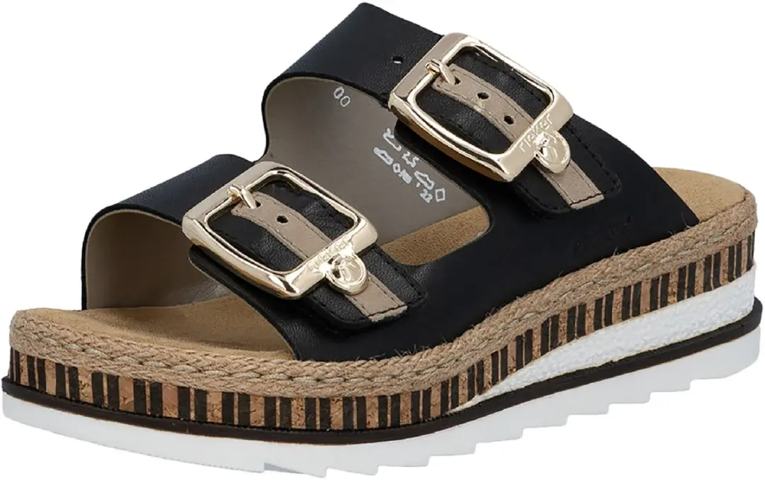 Montreux leren sandalen met sleehak