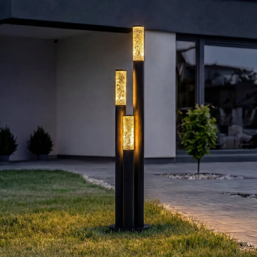 Lindby Gavros Tuinpadverlichting 3-lamps - Zwart - afbeelding 3 van 6