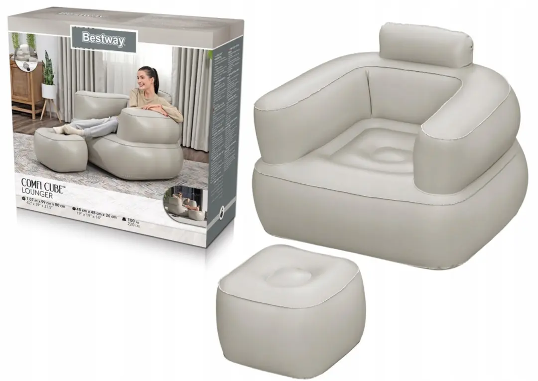 Opblaasbare Fauteuil met Poef
