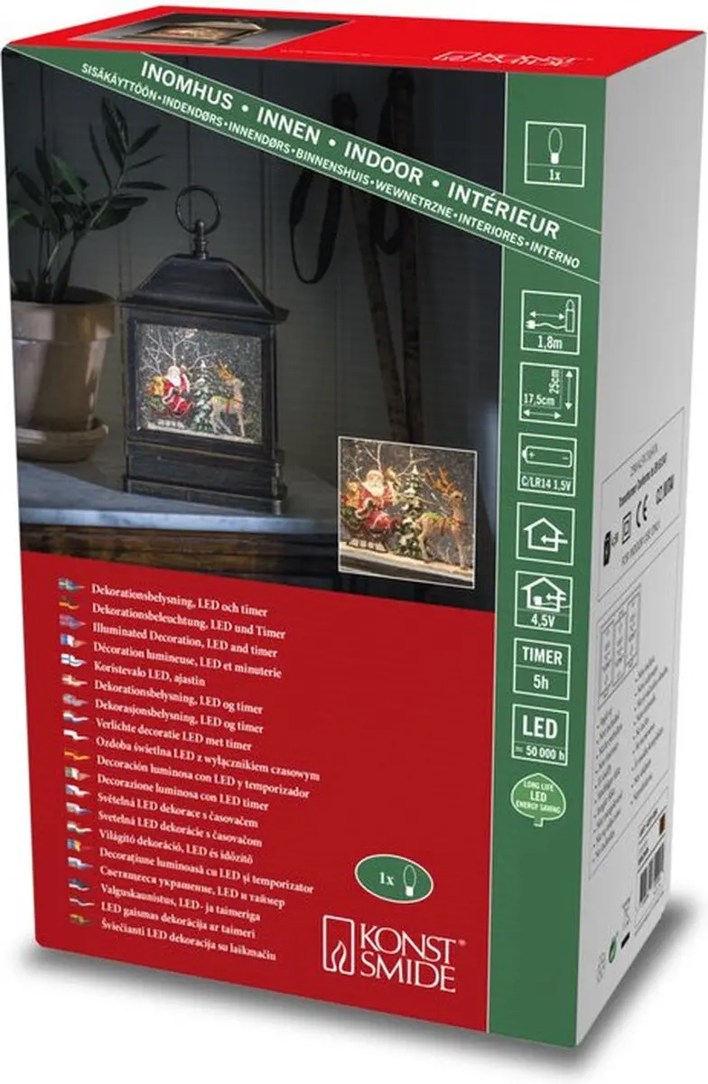 Konstsmide Christmas LED Waterlantaarn Kerstman in Slee - afbeelding 5 van 6