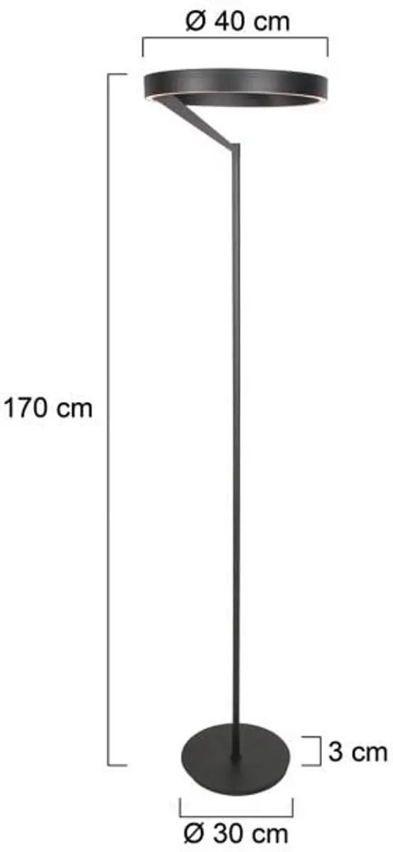Steinhauer Mykty 4201ZW Vloerlamp - 2x40W 5200lm Zwart - afbeelding 6 van 6
