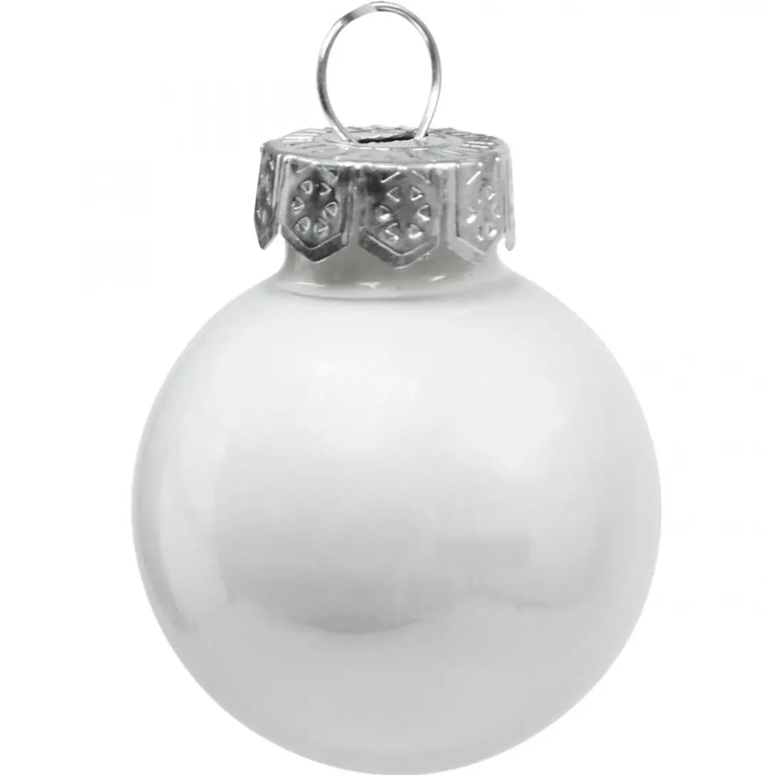 Decoris Mini Kerstballen Wit - 24 Stuks - afbeelding 2 van 6