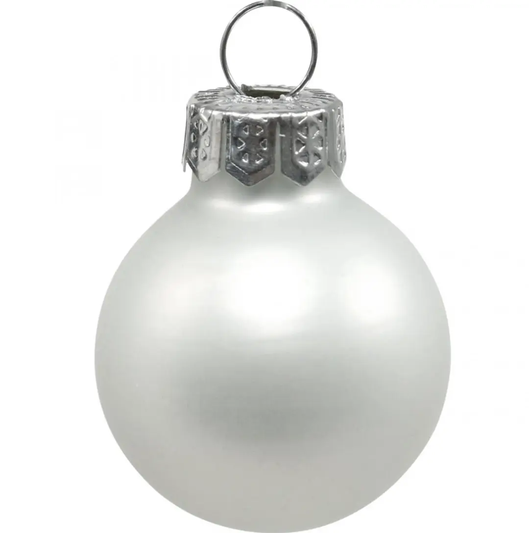 Decoris Mini Kerstballen Wit - 24 Stuks - afbeelding 4 van 6
