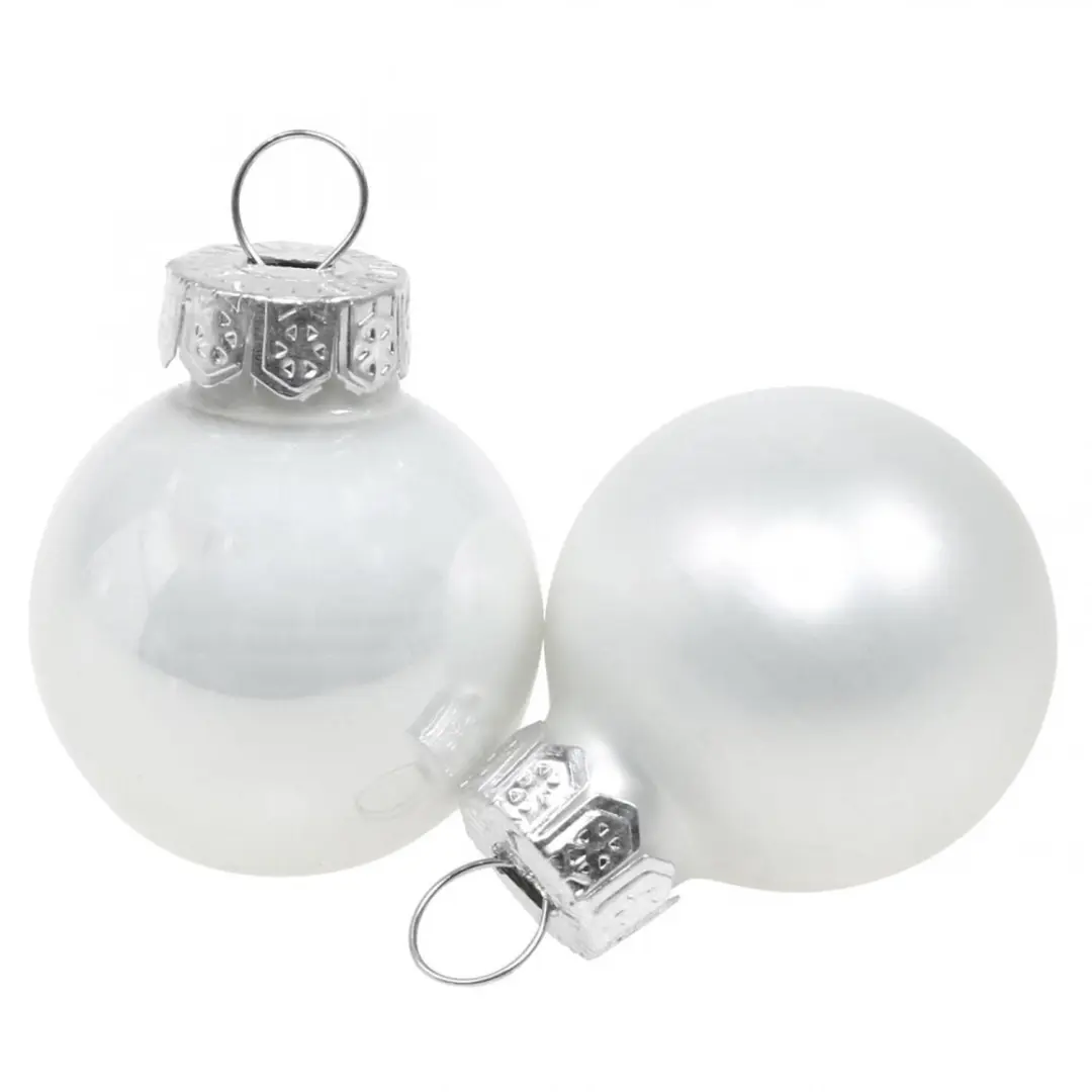 Decoris Mini Kerstballen Wit - 24 Stuks - afbeelding 6 van 6