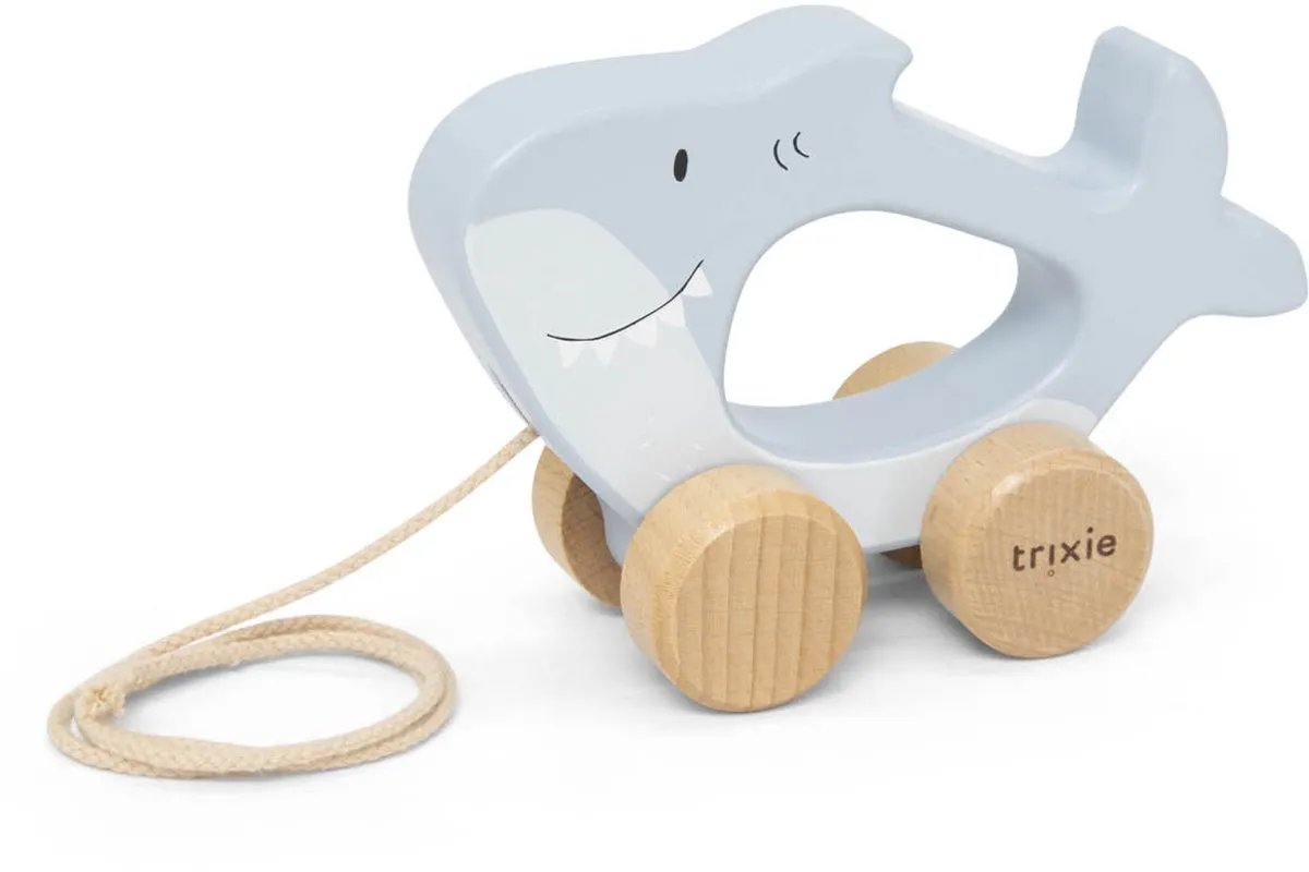 Trixie Houten Trekspeeltje Mr. Shark - Blauw