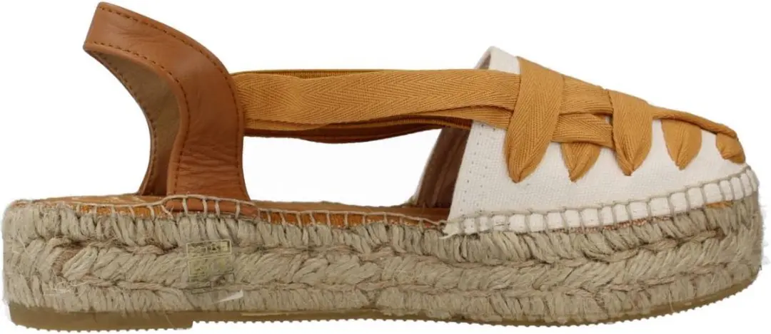 Platte espadrille met gekruiste bandjes