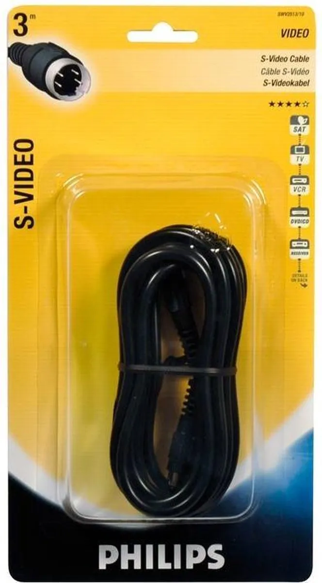 Philips SWV2513/10 S-videokabel - 3m - Zwart