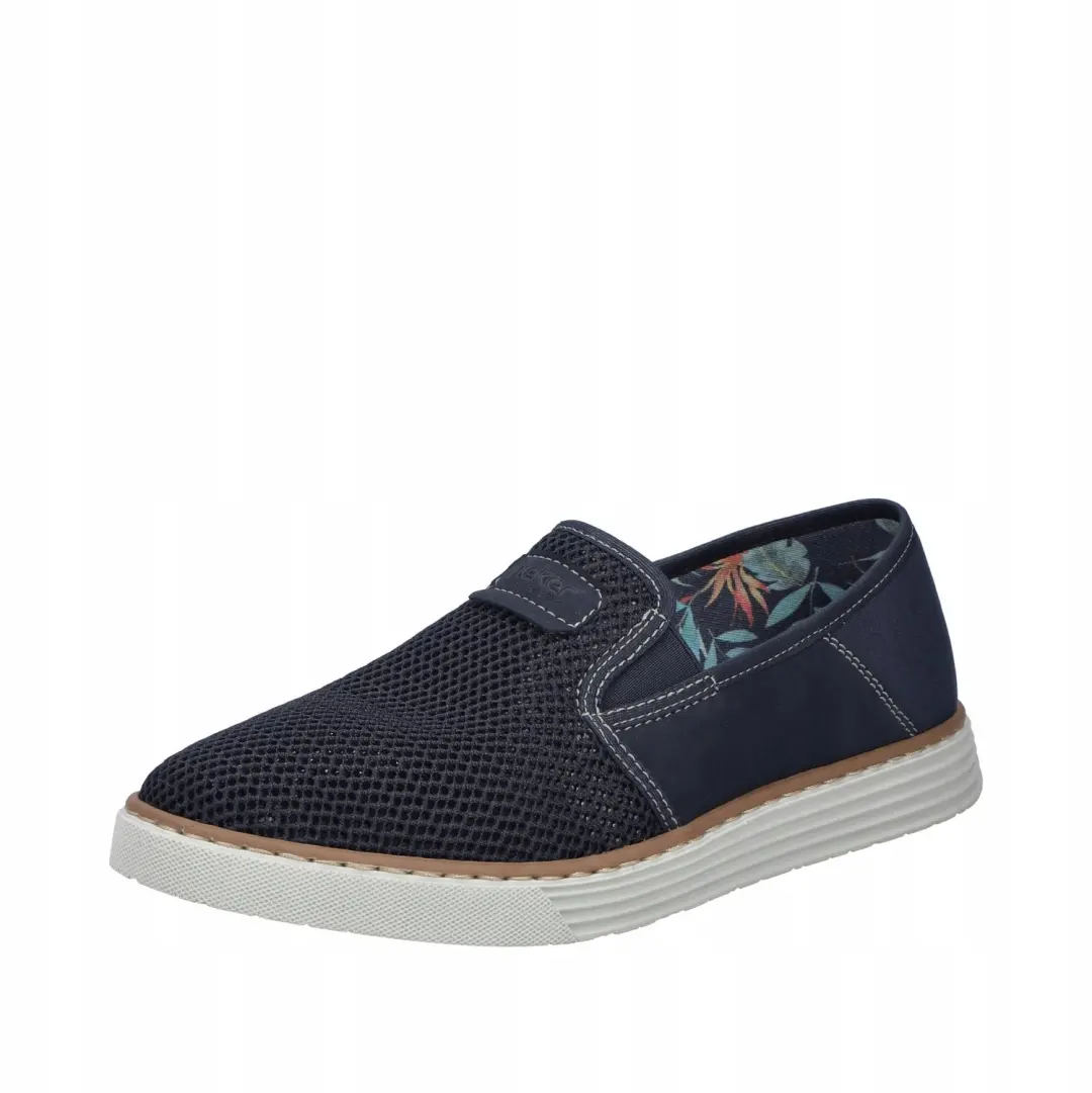 Rieker B2267-14 Heren Slippers Blauw Textiel Maat 41