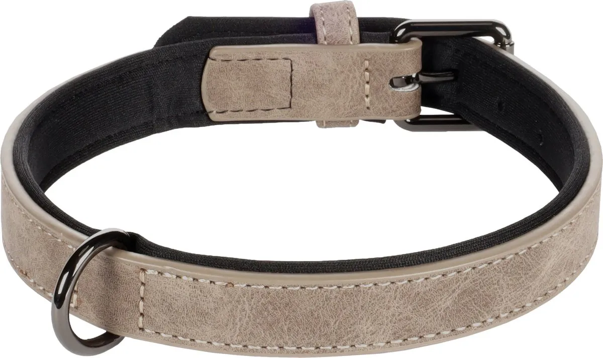 Flamingo Delu Halsband Honden - Taupe M 36-44cm