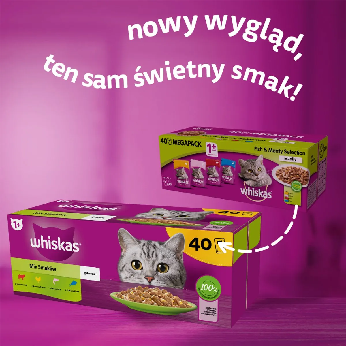 Whiskas Mix Smaken Gelei Kattenvoer - 40 Stuks