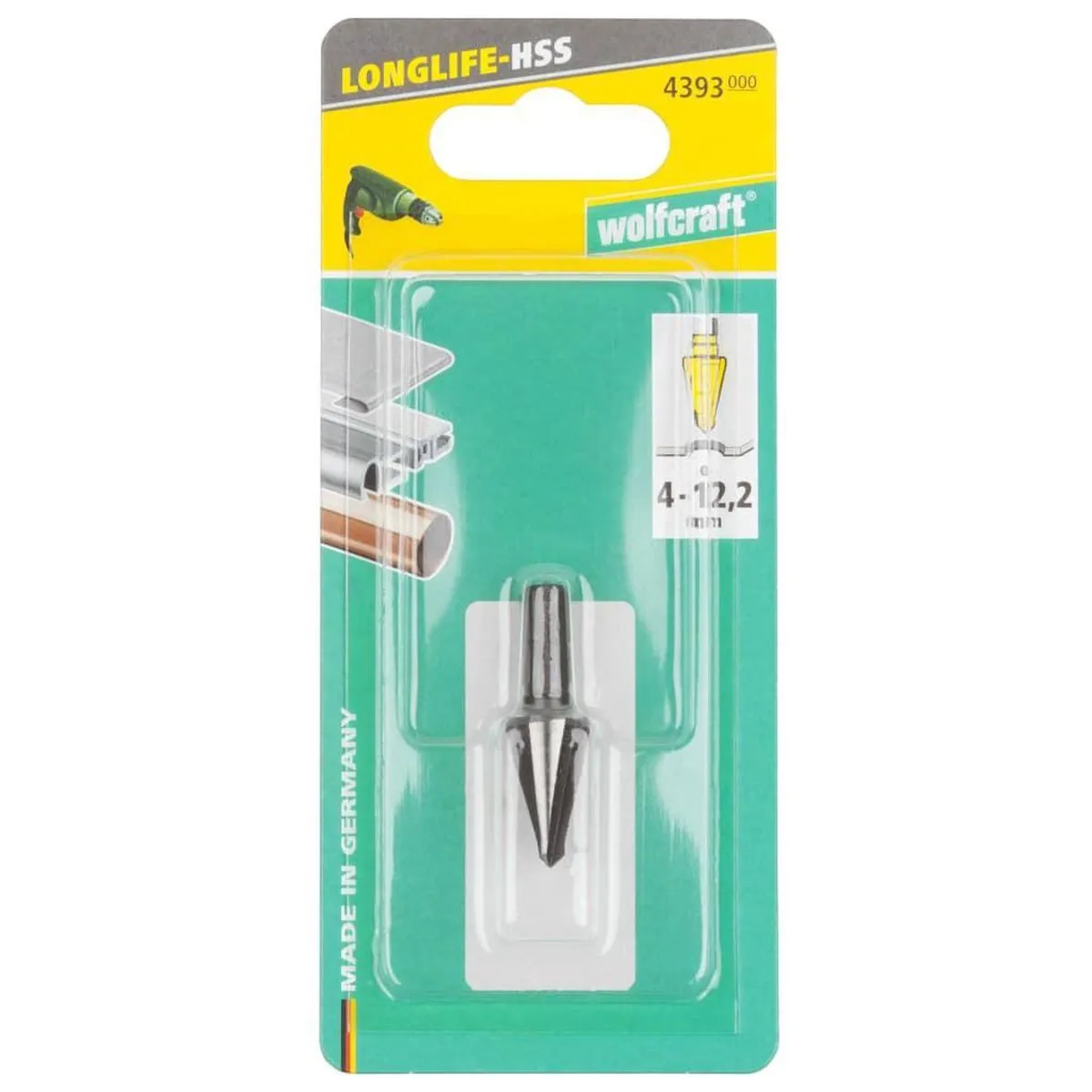 Wolfcraft Conische Boor HSS Ø4-12,2mm 4393000