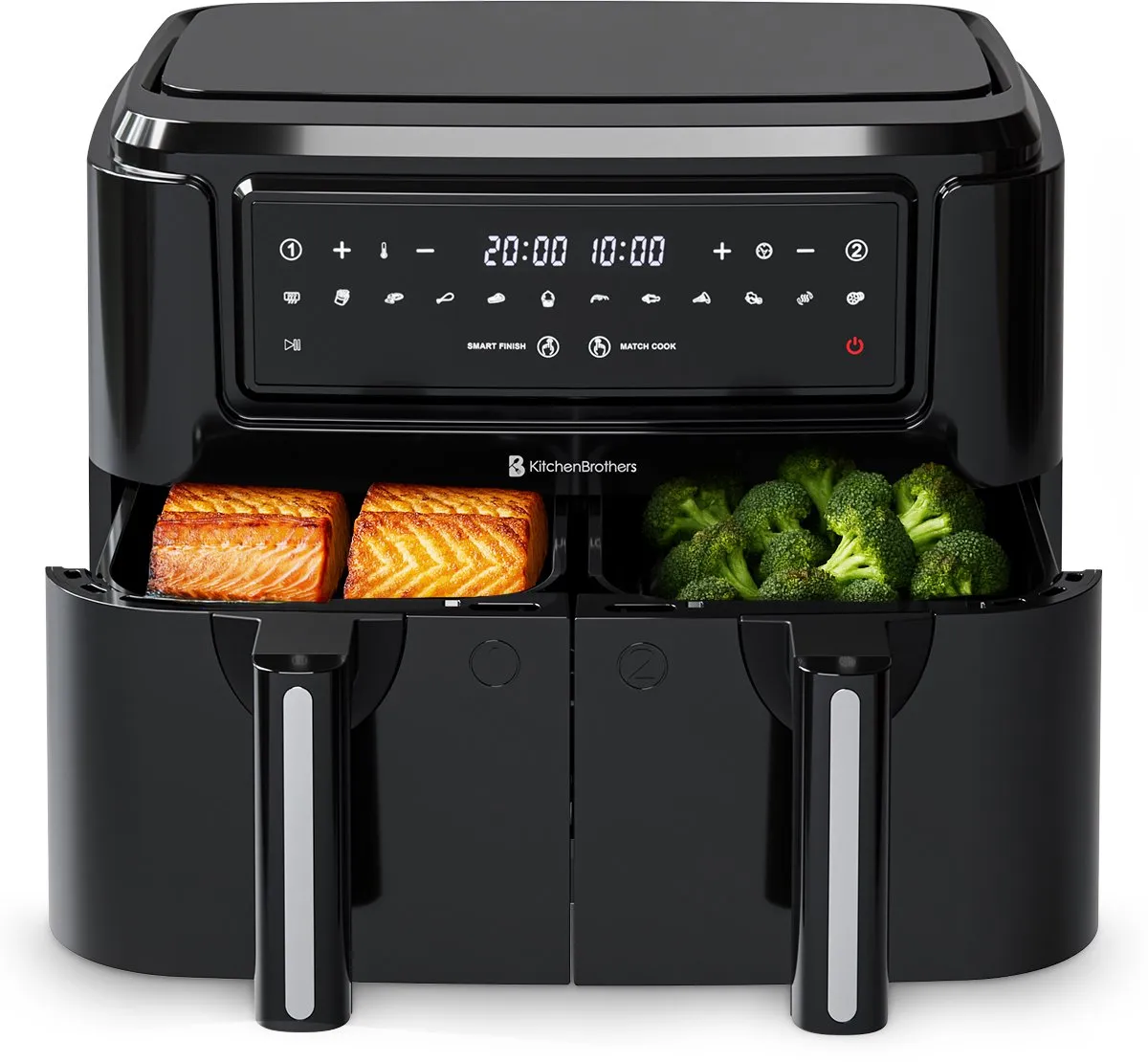KitchenBrothers Dubbele Airfryer 2400W 9L