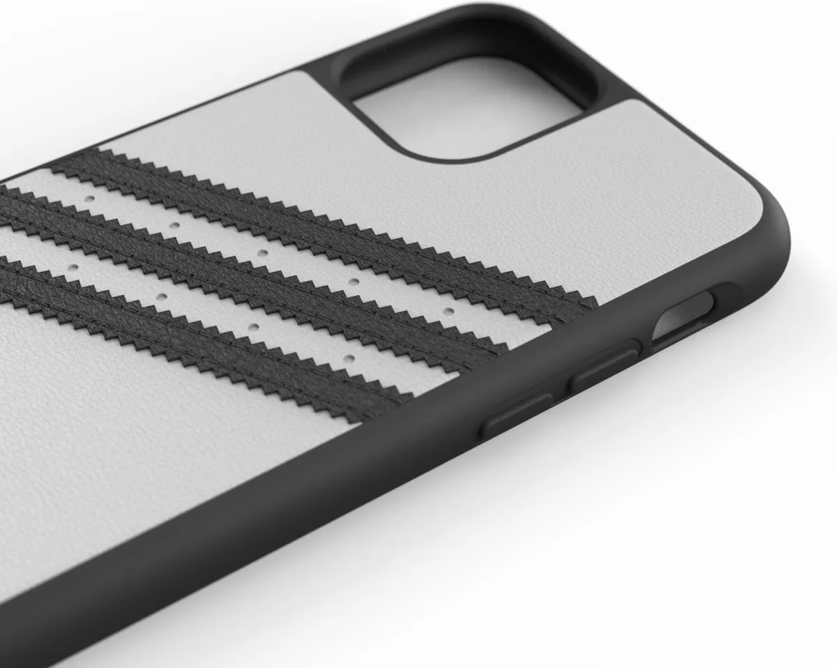 Adidas Moulded Case Strepen Beschermhoes iPhone 11 Pro 36280 - Wit/Zwart