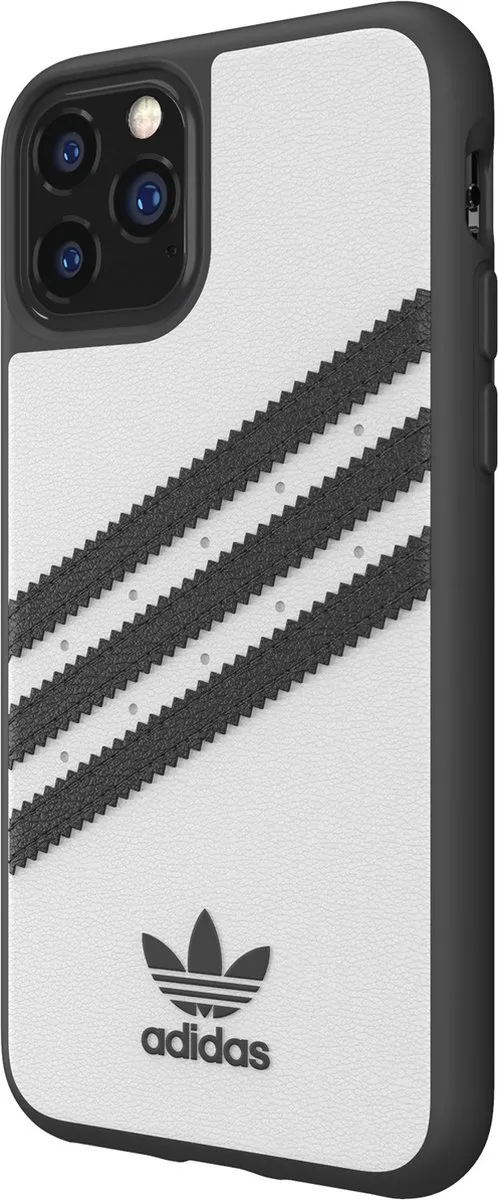 Adidas Moulded Case Strepen Beschermhoes iPhone 11 Pro 36280 - Wit/Zwart