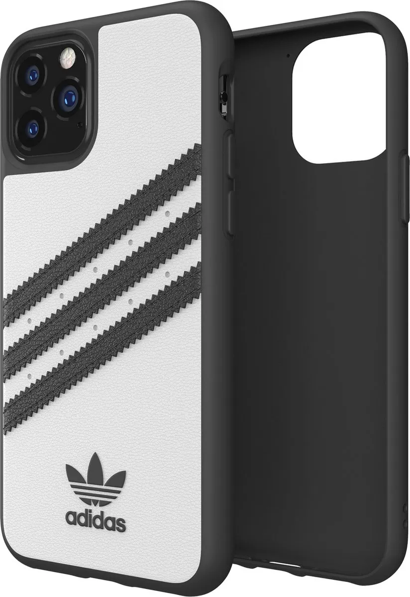 Adidas Moulded Case Strepen Beschermhoes iPhone 11 Pro 36280 - Wit/Zwart - afbeelding 6 van 6