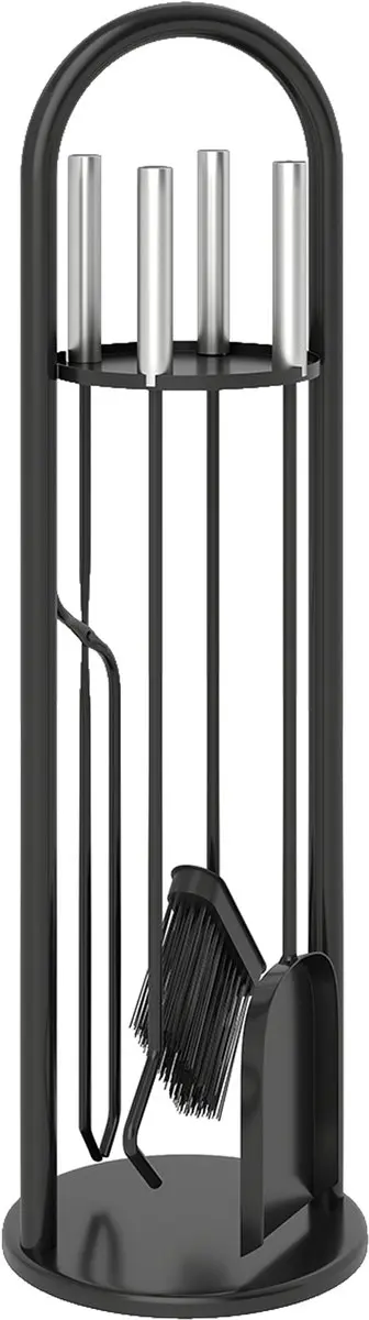 Outsunny Haardgereedschapset Metaal 20L x 20B x 71H cm Zwart