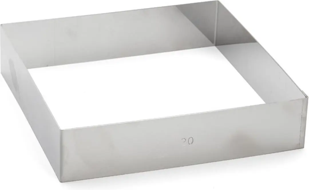 De Buyer Vierkante Bakring 20x20x4.5cm RVS - afbeelding 4 van 6