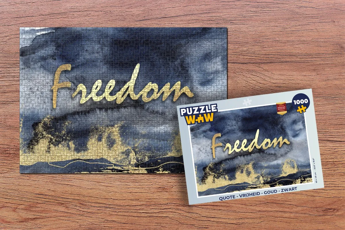 PuzzleWow Quote Vrijheid Legpuzzel 1000 Stuks - Multicolor
