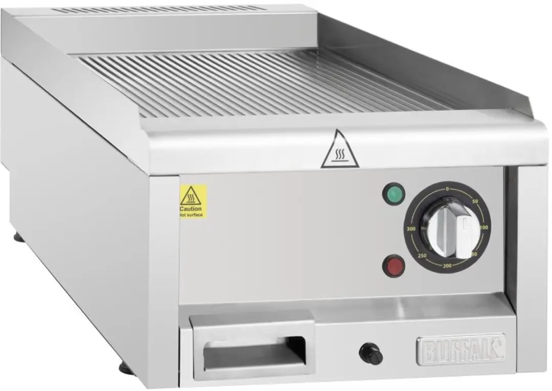 Buffalo 600 Serie Geribbeld Elektrische Bakplaat 400 Mm