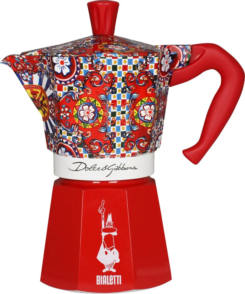 Bialetti Dolce&Gabbana Moka Express Blauw, Rood, Wit
