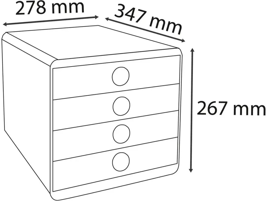 Exacompta Ladenbox POP-BOX 4 Lades - Zwart/Zilver - afbeelding 4 van 6