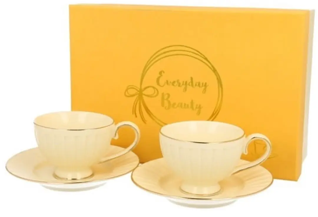 Set van 2 Espresso Kopjes met Schotels Nina 110ml