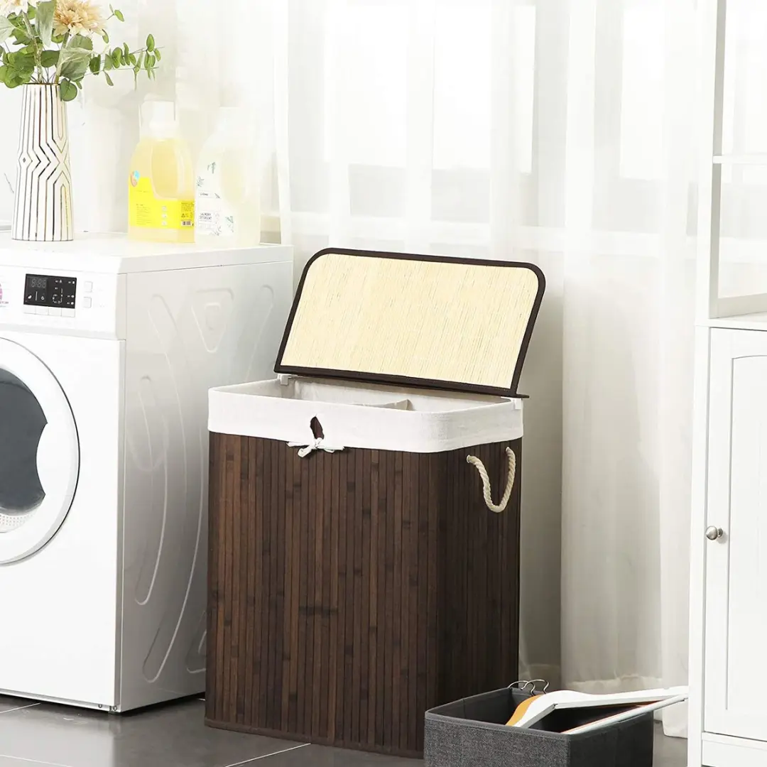 Songmics Wasmand 100L Bamboe Bruin - afbeelding 4 van 6