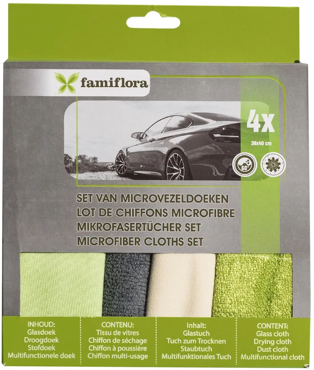 Famiflora Microvezeldoeken Set 4 Stuks 30x40cm