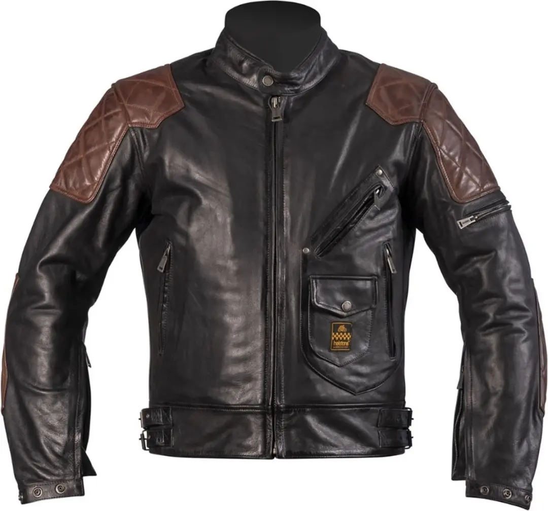 Helstons Chuck Buffle & Vachette jas Zwart Camel - afbeelding 2 van 2
