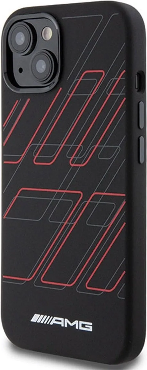 Mercedes-AMG Large Rhombuses Back Case iPhone 15 - Zwart - afbeelding 6 van 6