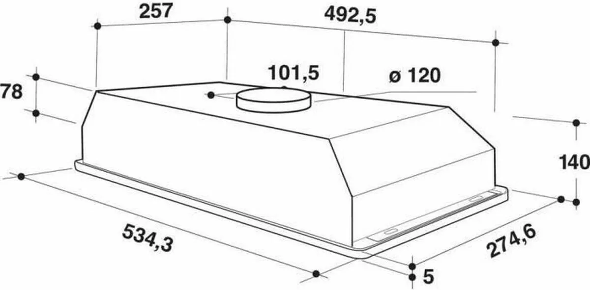 Whirlpool WCT64FLSX Dampkap - 332 m³/u - 3 standen - Recirculatie