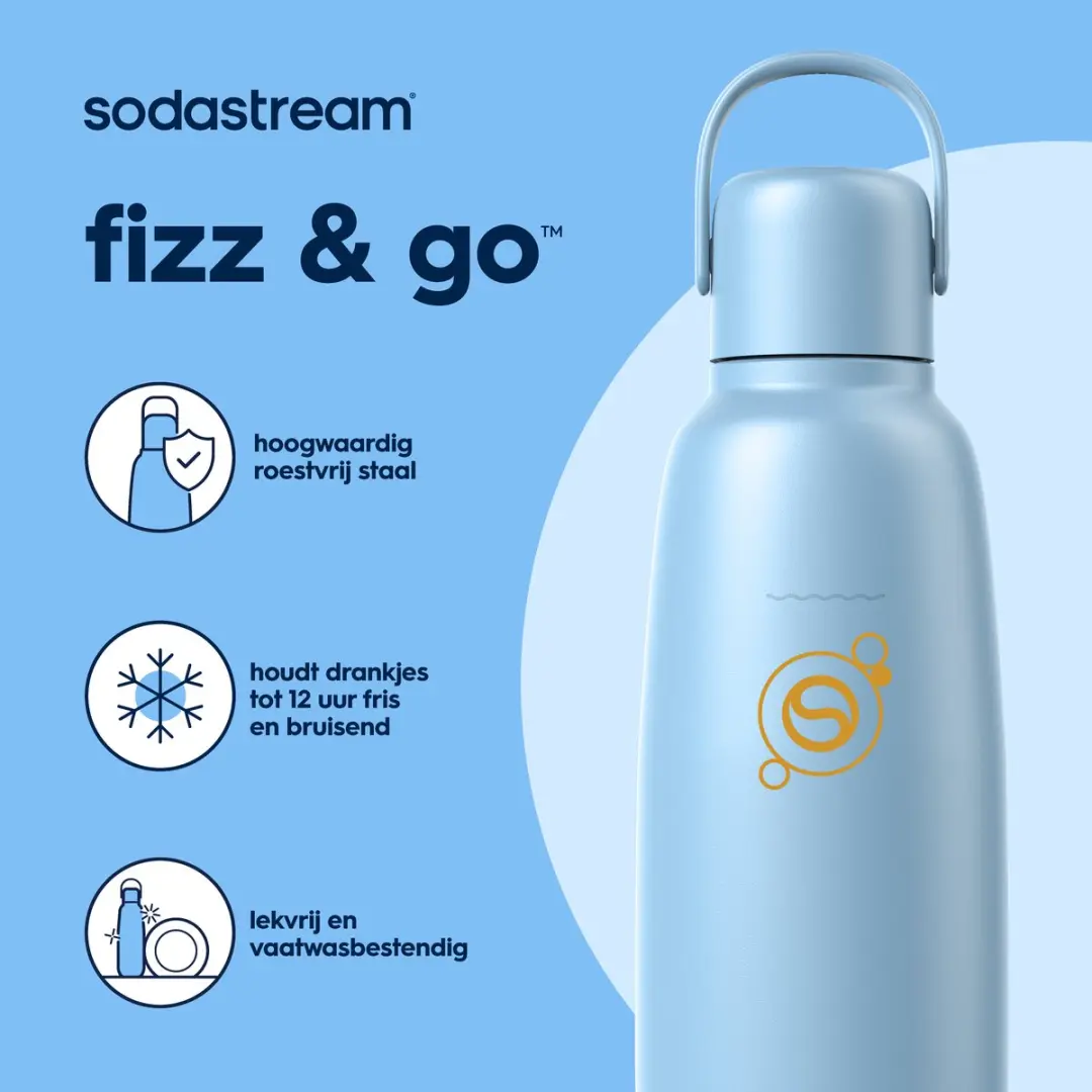 SodaStream Fizz & Go Roestvrijstalen Fles 0,9L - Ice - afbeelding 3 van 6
