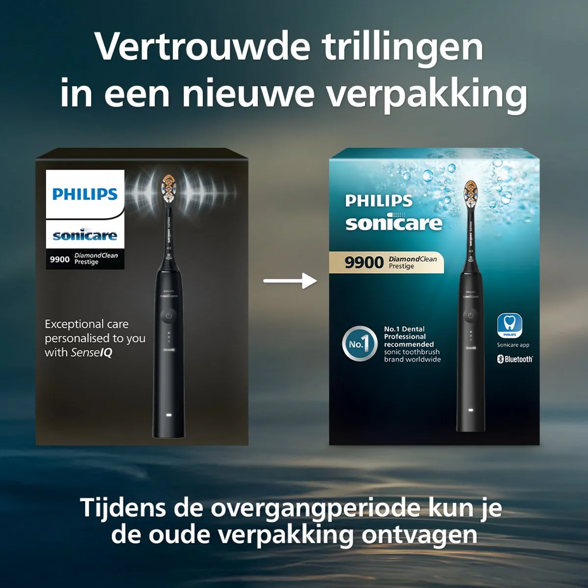 Philips Sonicare DiamondClean Prestige 9900 HX9992/44 Elektrische Tandenborstel - 4 Opzetborstels - Champagne