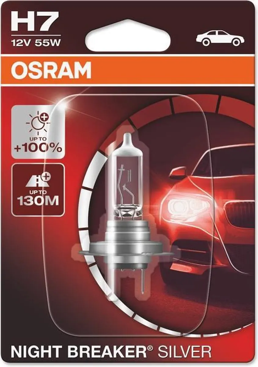 Osram H7 12V 55W Autolamp Nachtbreker Zilver - afbeelding 6 van 6