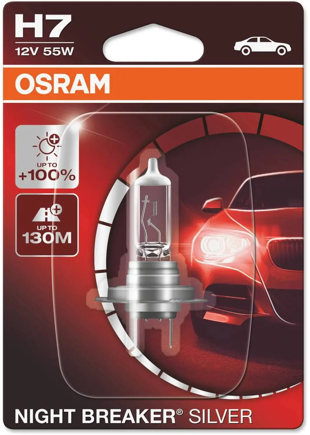 Osram H7 12V 55W Autolamp Nachtbreker Zilver - afbeelding 2 van 6