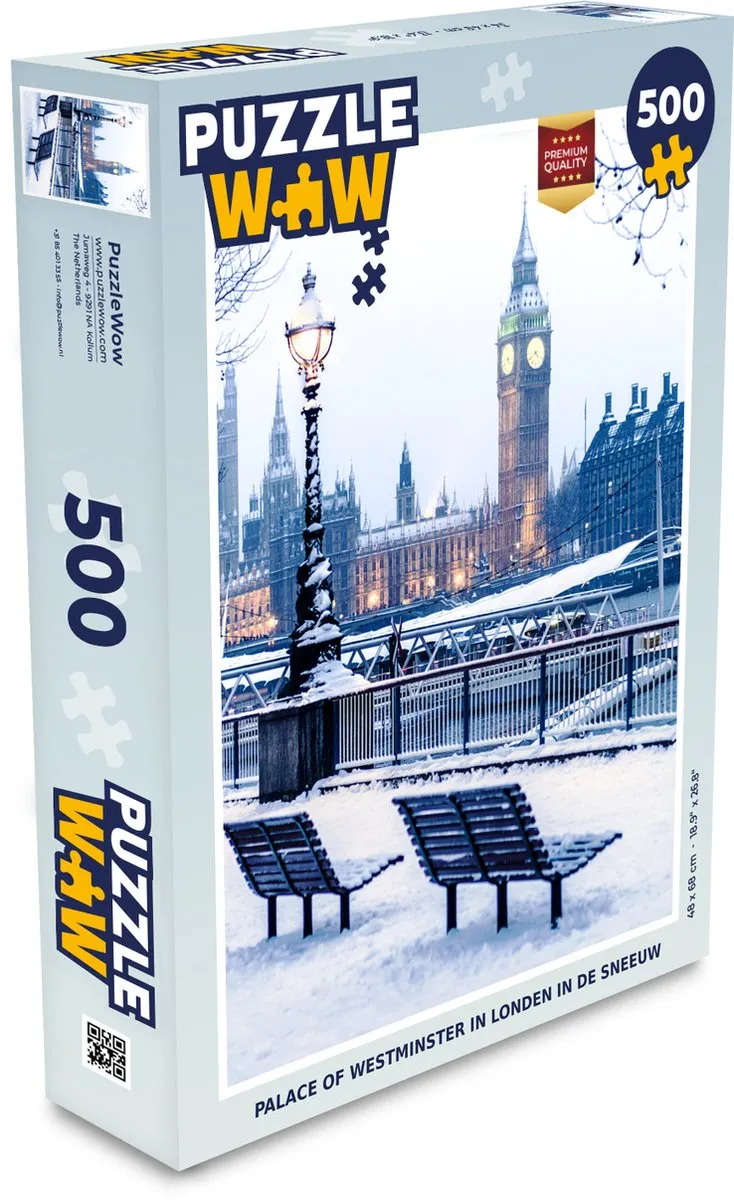 PuzzleWow Puzzel Palace of Westminster in Londen in de sneeuw