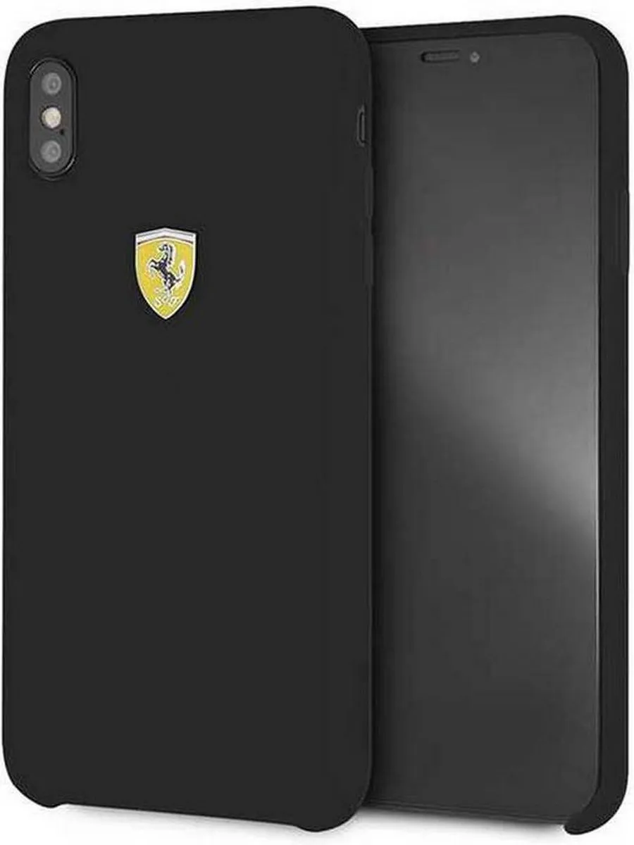 Ferrari Silicone Back Case iPhone XS Max - Zwart