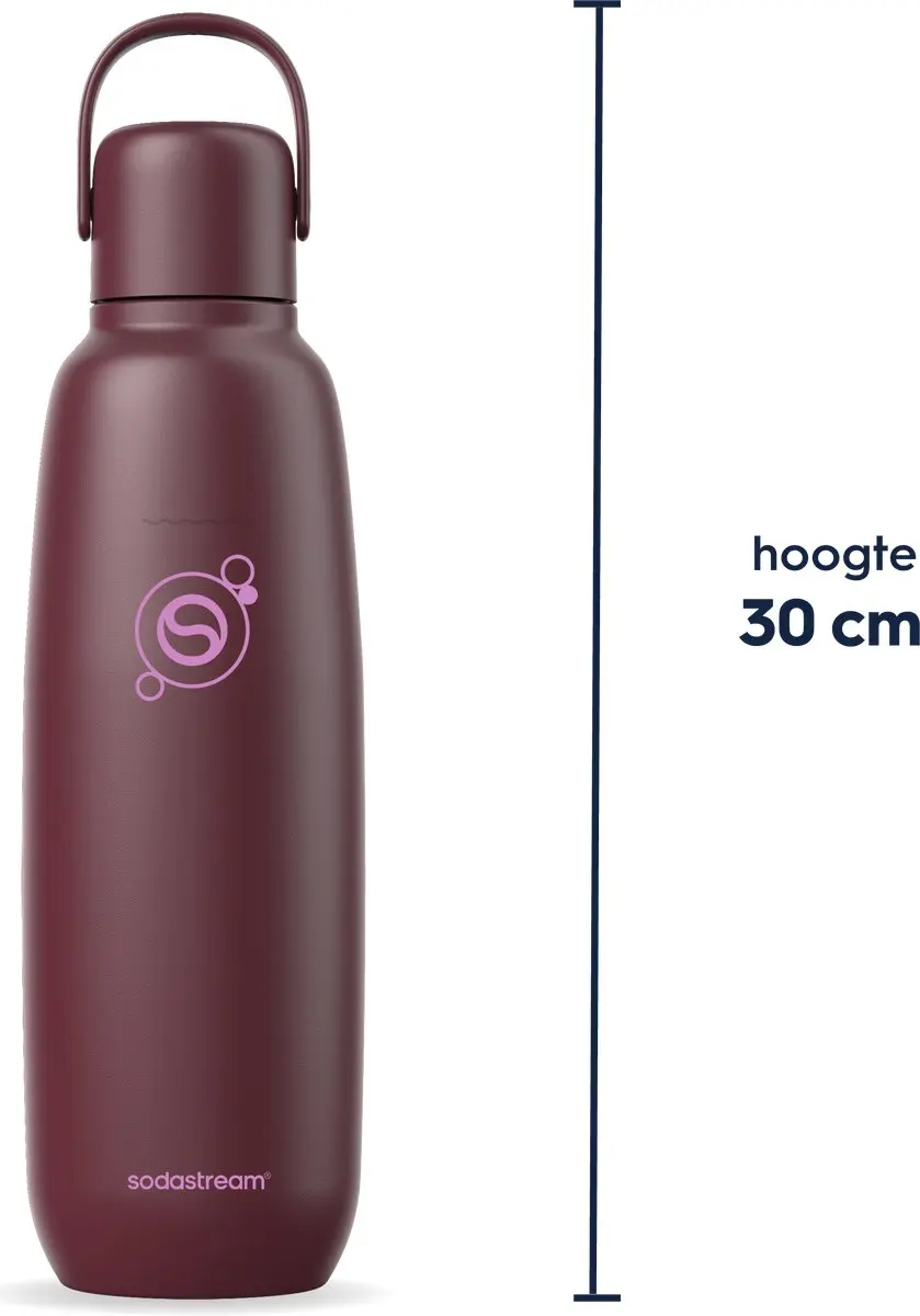 SodaStream Fizz & Go Roestvrijstalen Fles 0,9L - Pomegranate - afbeelding 2 van 6
