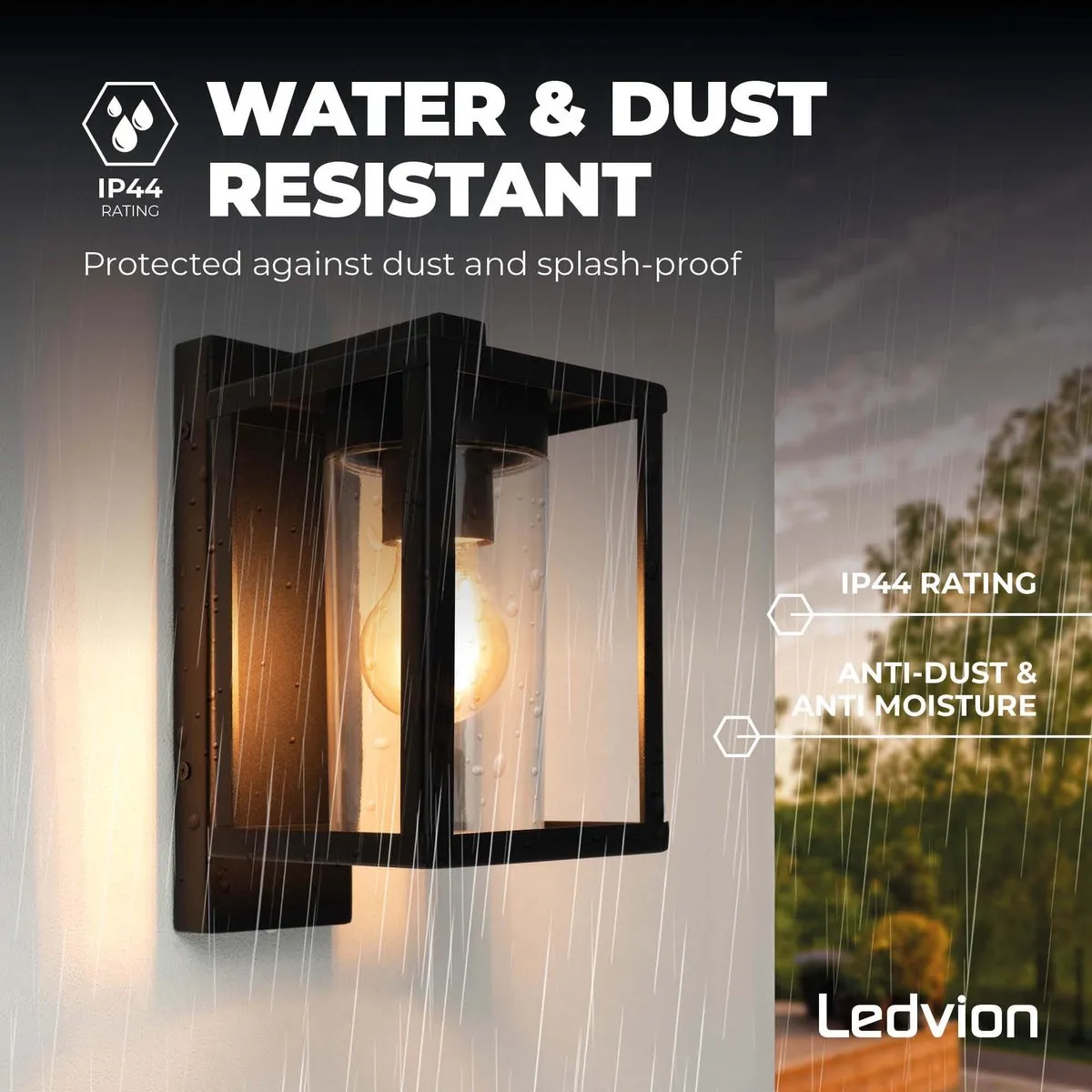 LEDVION LED Wandlamp met Sensor 7.5W - Zwart