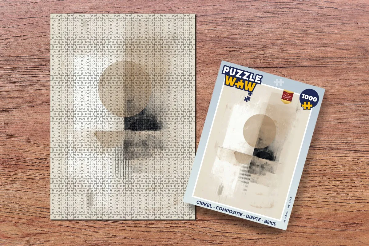 PuzzleWow Legpuzzel 1000 Stuks - Beige Cirkel