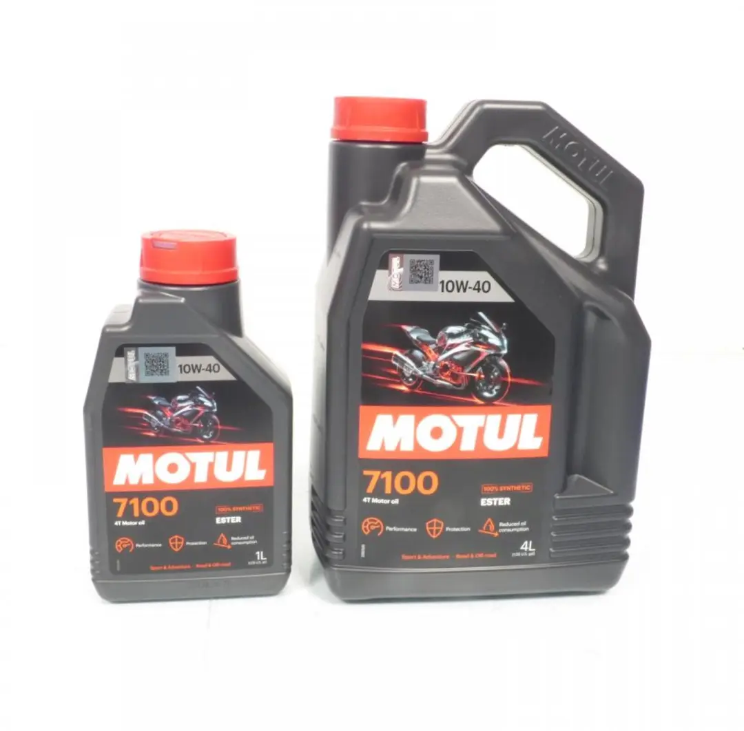 Bidon d'huile lubrifiant Motul 7100 10W40 4T 100% Synthèse 4+1L pour moto Neuf
