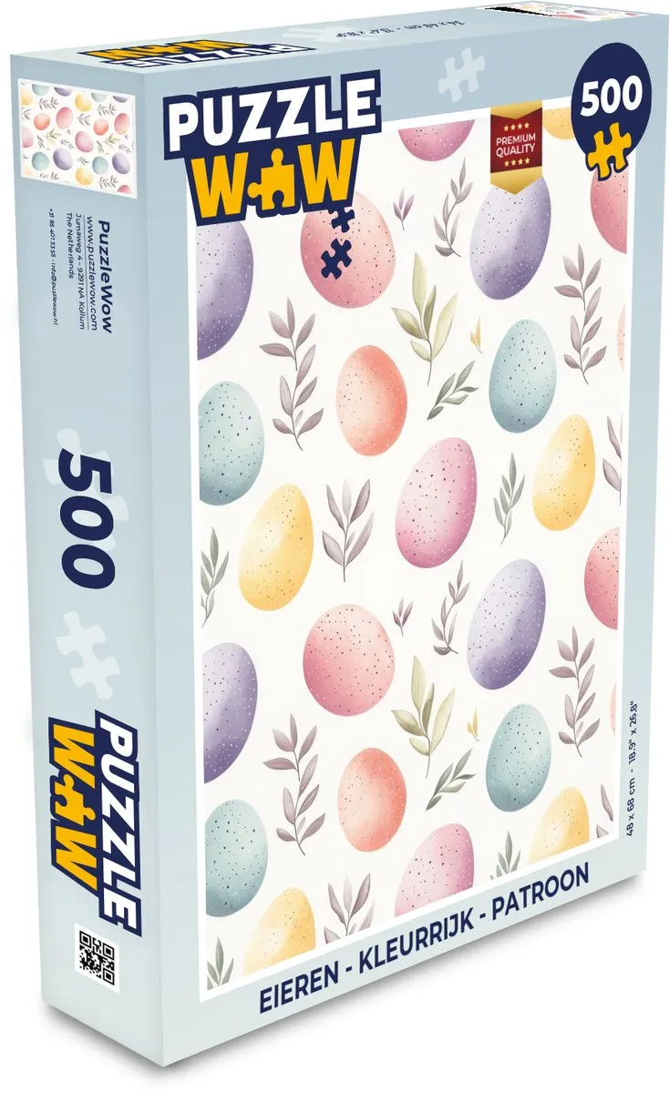 PuzzleWow Eieren Pastel Legpuzzel 500 Stuks