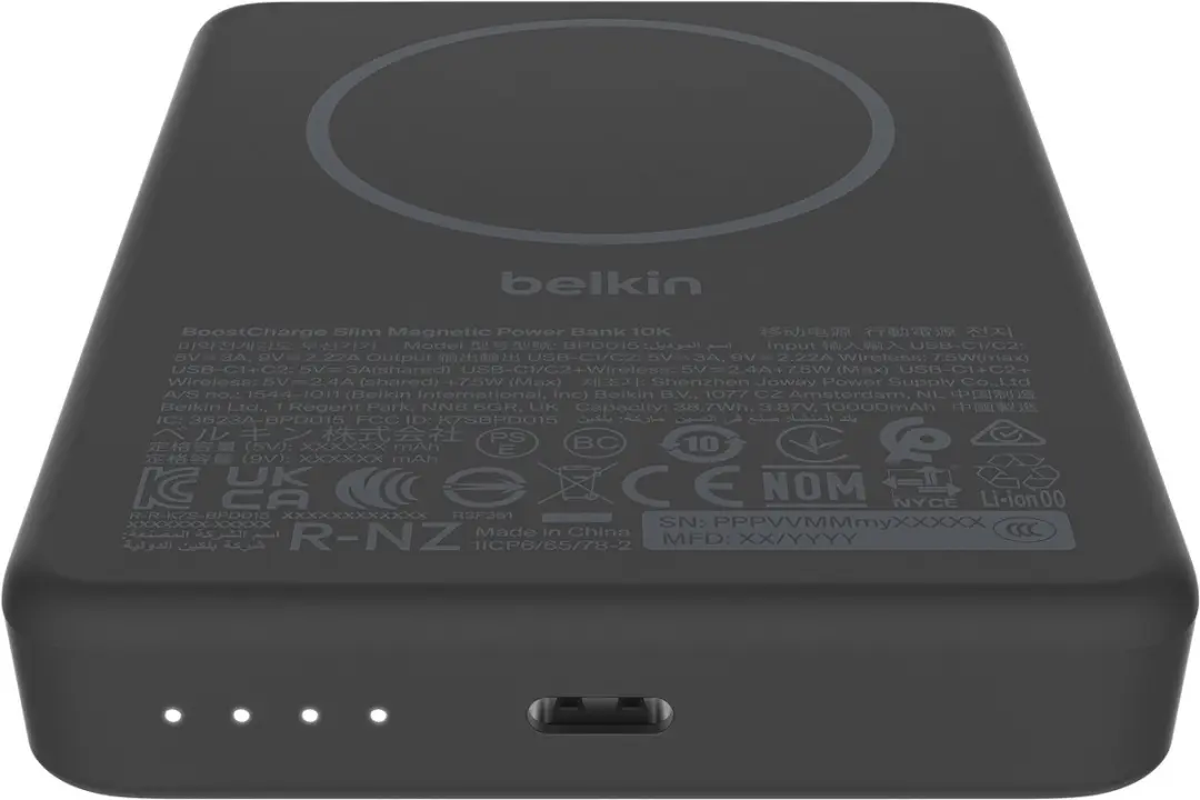 Belkin BoostCharge Slim Powerbank 10.000mAh - MagSafe - Zwart - afbeelding 3 van 6